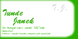 tunde janek business card